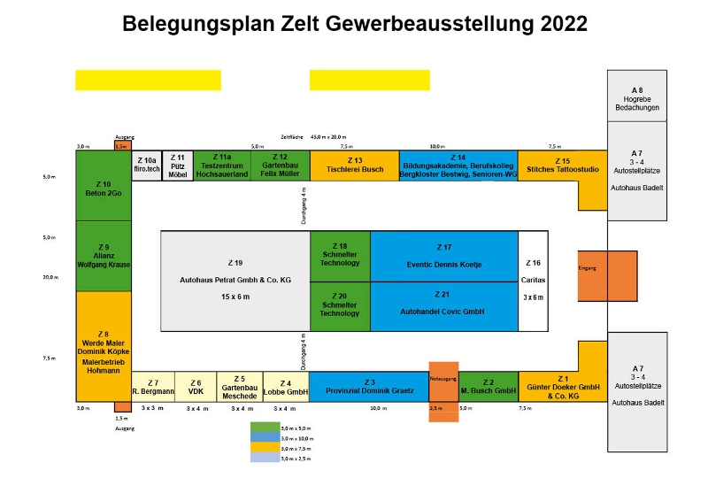 Gewerbeausstellung 2022 Bestwig Belegungsplan Zelt