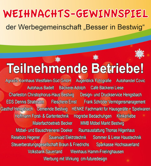 Teilnehmende Betriebe am Weihnachtsgewinnspiel